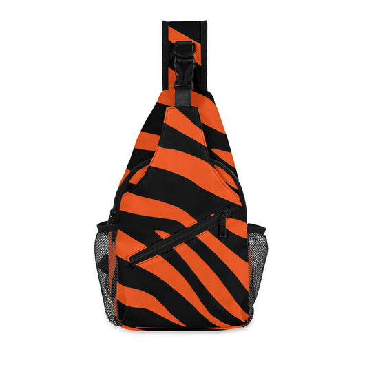 Tiger Stripe Cincinnati Football All-Over-Print Chest Crossbody Bag with Adjustable Strap