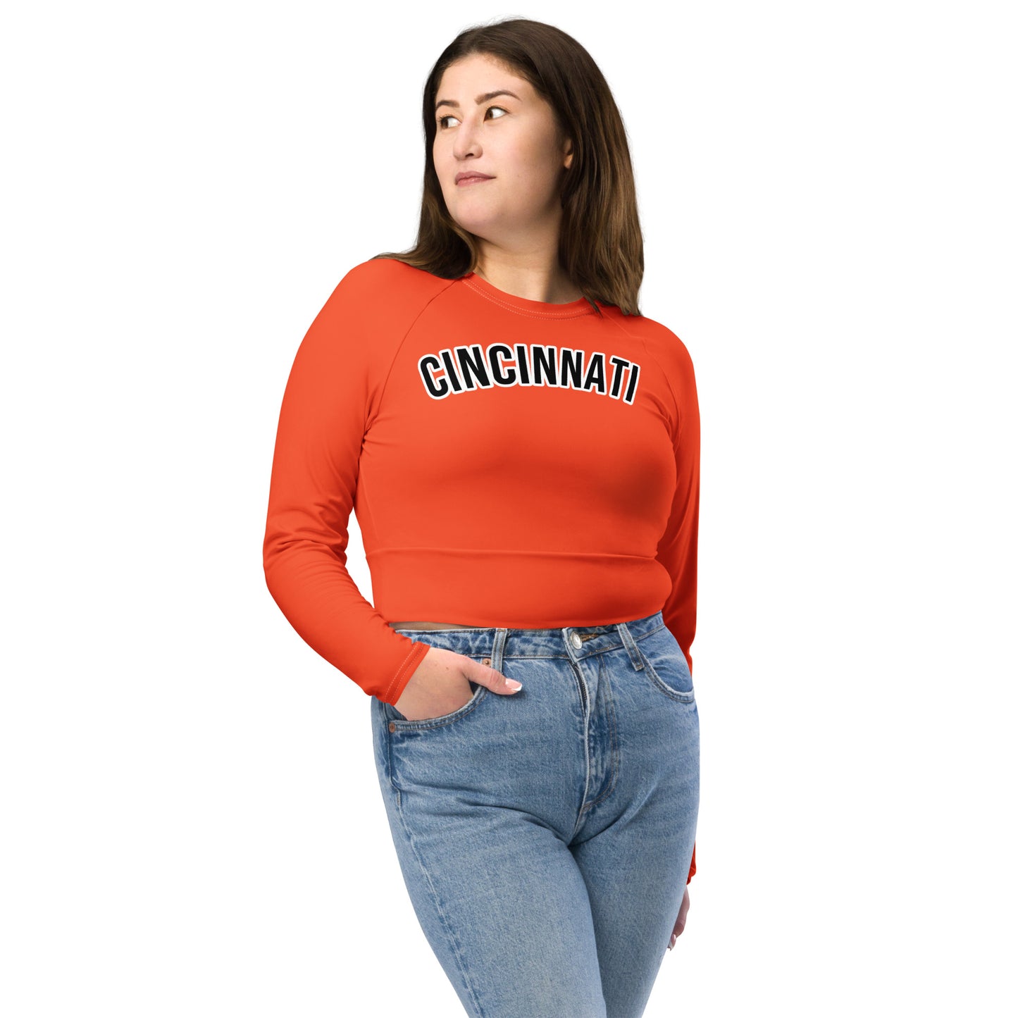 Cincinnati Recycled Long-Sleeve Crop Top