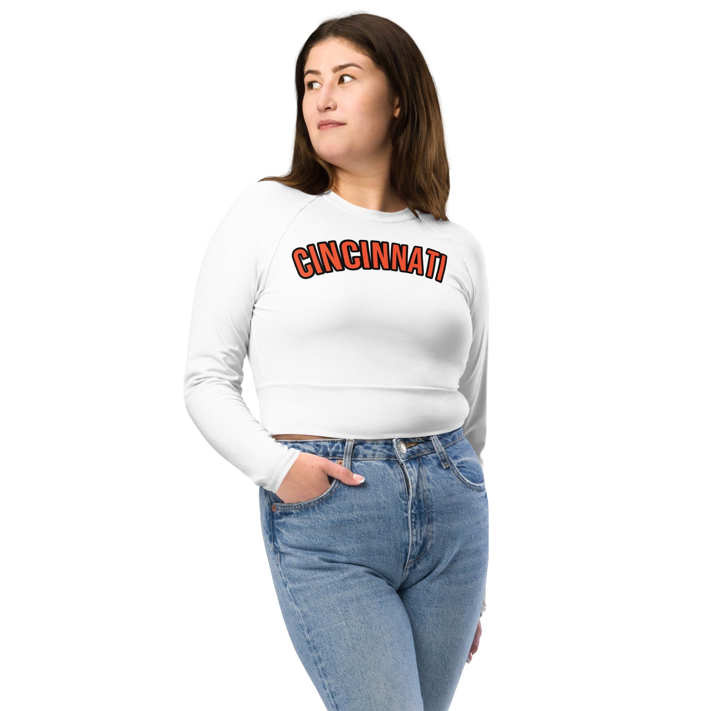 Cincinnati Recycled Long-Sleeve Crop Top