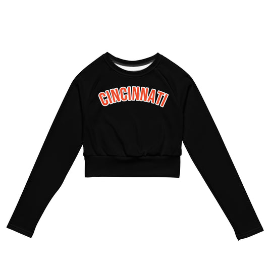 Cincinnati Recycled Long-Sleeve Crop Top