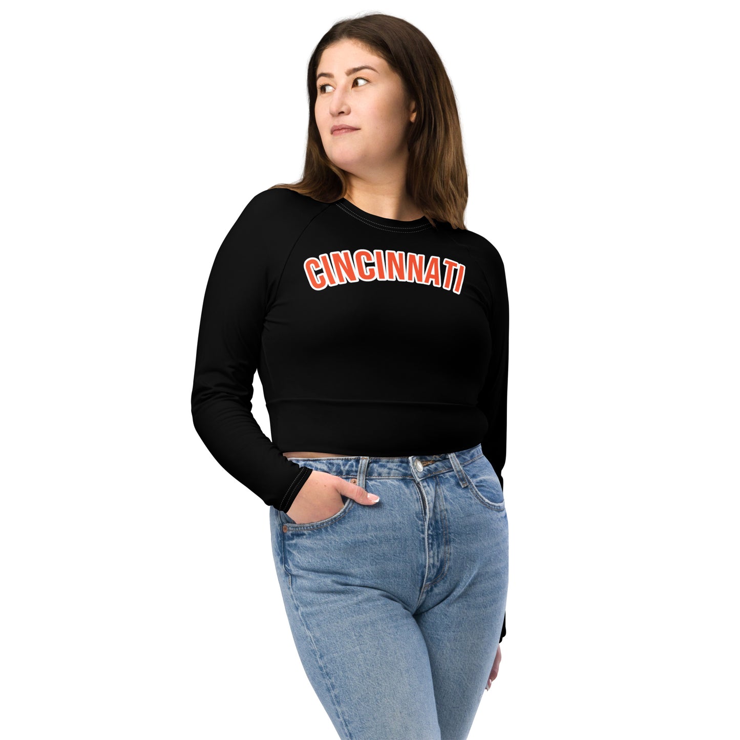 Cincinnati Recycled Long-Sleeve Crop Top