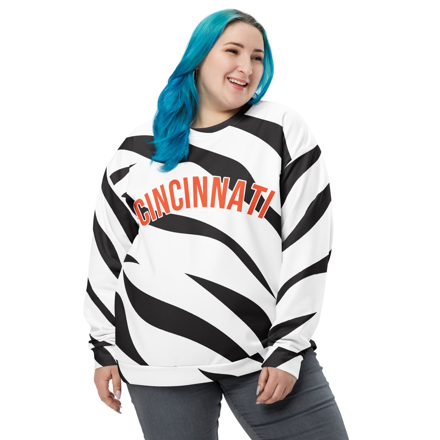 White Tiger Stripes Cincinnati Bengals Unisex Sweatshirt