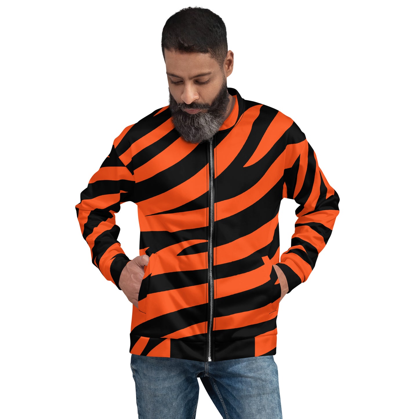 Tiger Stripe Cincinnati Bengals Unisex Bomber Jacket