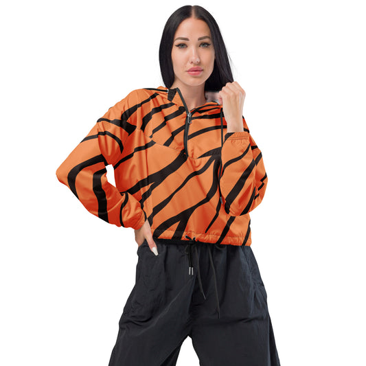 Tiger Stripe Cincinnati Bengals Women’s Cropped Windbreaker