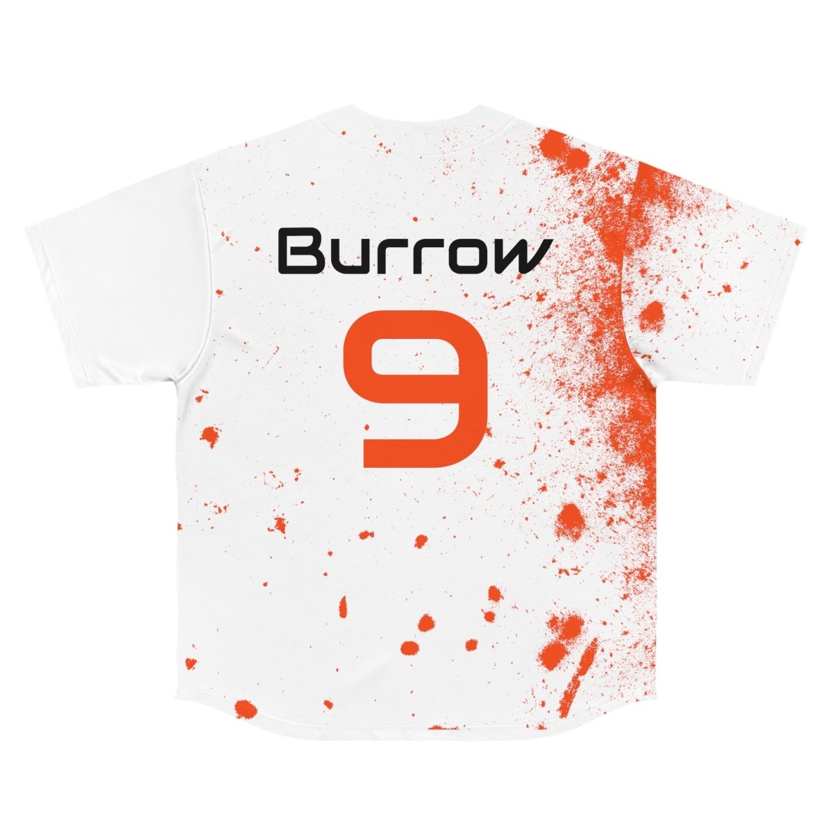 Burrow Splatter Cincinnati Bengals Men's Baseball Jersey - Gathered Threds Cincy - All Over Prints