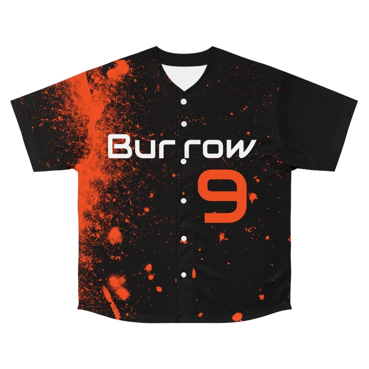 Burrow Splatter Cincinnati Bengals Men's Baseball Jersey - Gathered Threds Cincy - All Over Prints