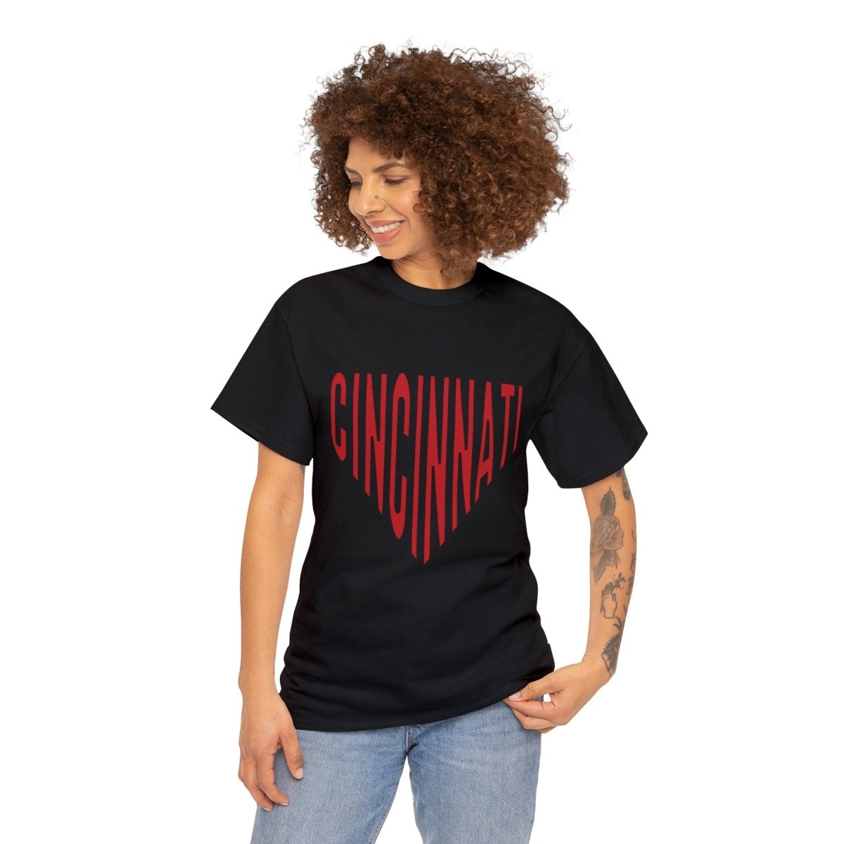 Cincinnati Baseball Plate Unisex Heavy Cotton Tee - Gathered Threds Cincy - T-Shirt