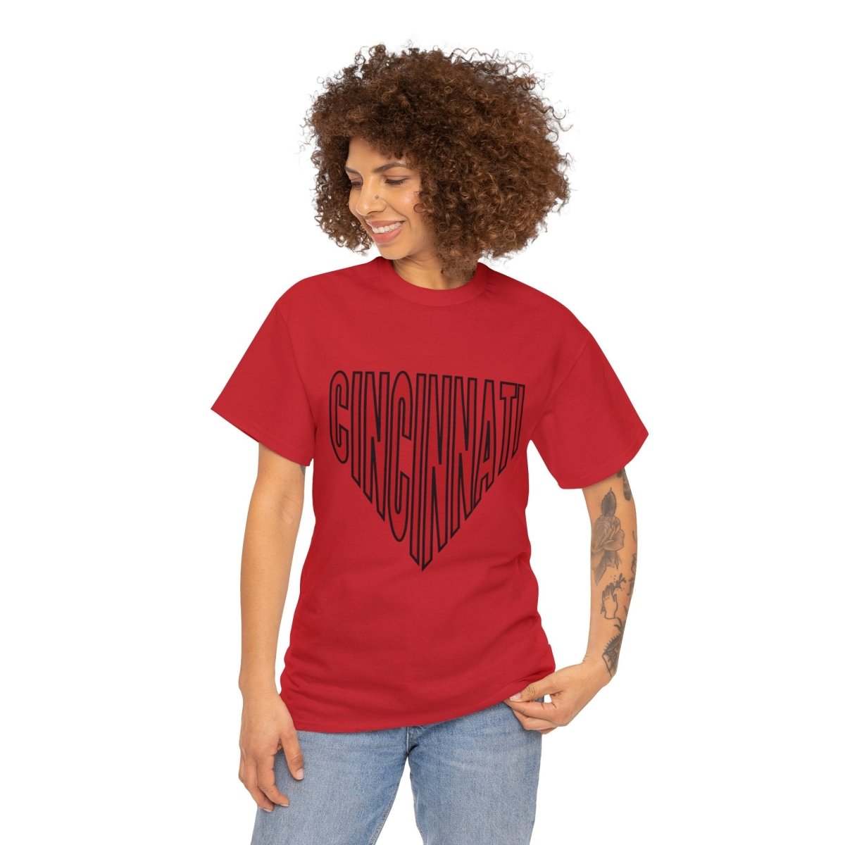 Cincinnati Baseball Plate Unisex Heavy Cotton Tee - Gathered Threds Cincy - T-Shirt