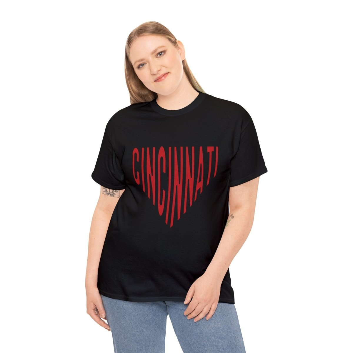 Cincinnati Baseball Plate Unisex Heavy Cotton Tee - Gathered Threds Cincy - T-Shirt