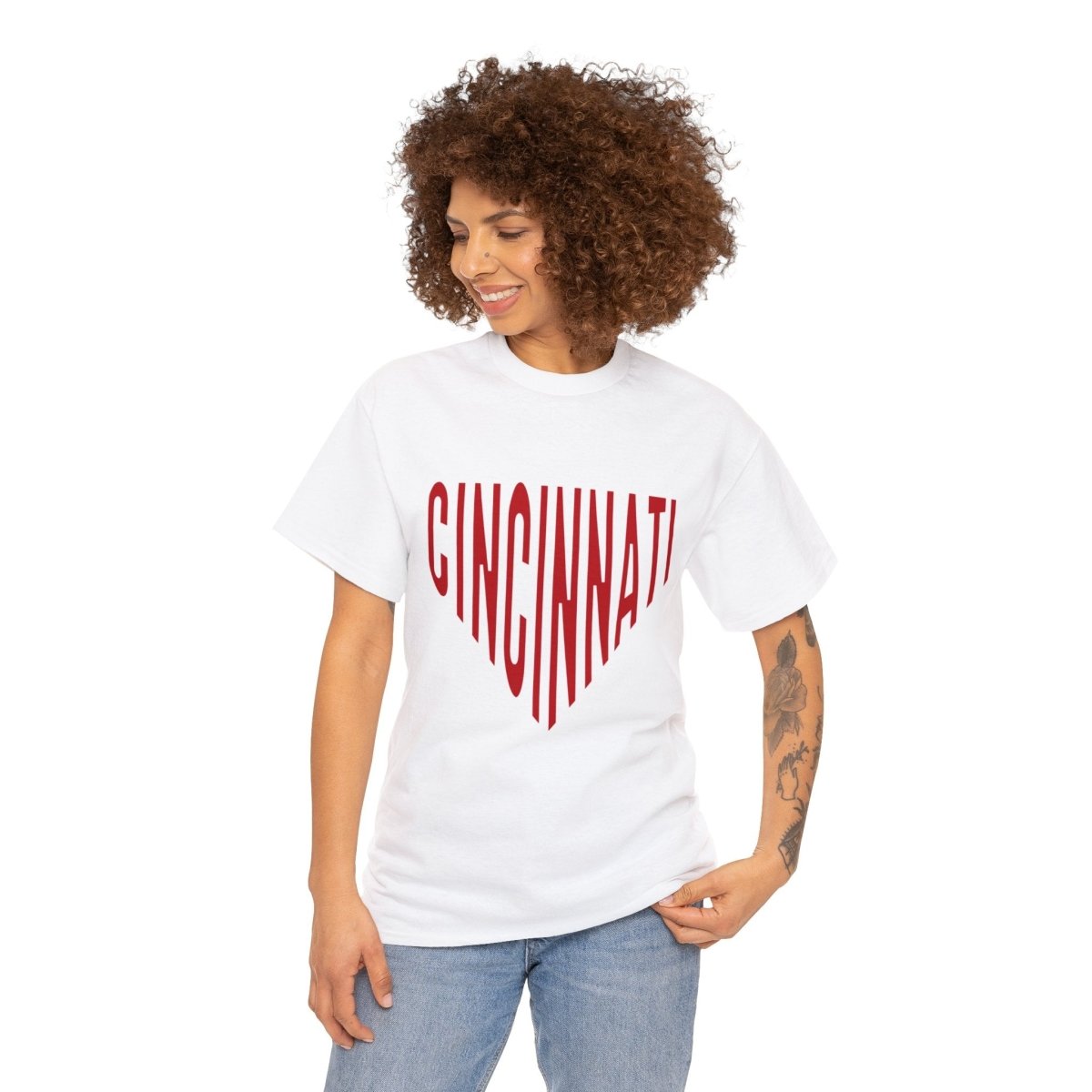 Cincinnati Baseball Plate Unisex Heavy Cotton Tee - Gathered Threds Cincy - T-Shirt