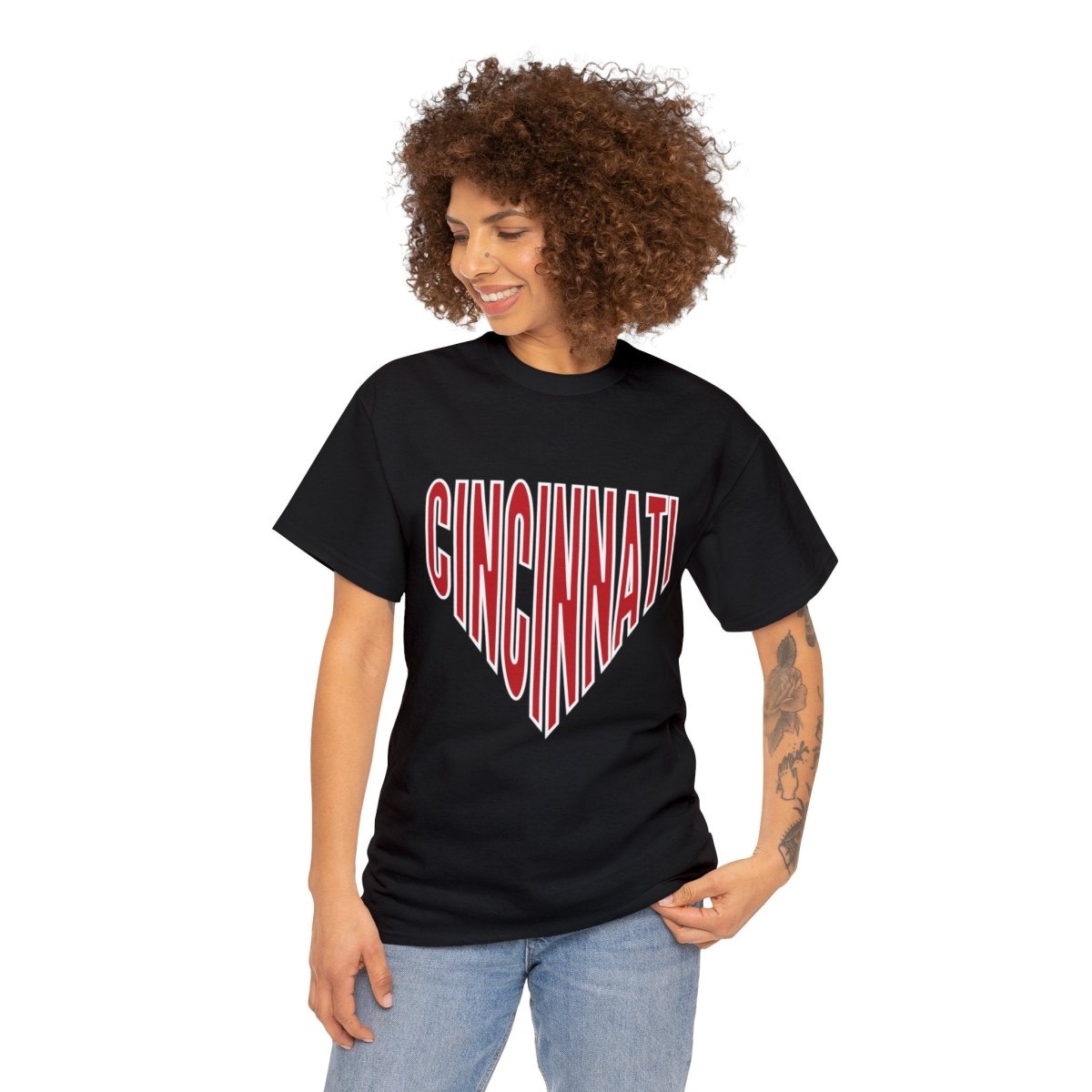 Cincinnati Baseball Plate Unisex Heavy Cotton Tee - Gathered Threds Cincy - T-Shirt