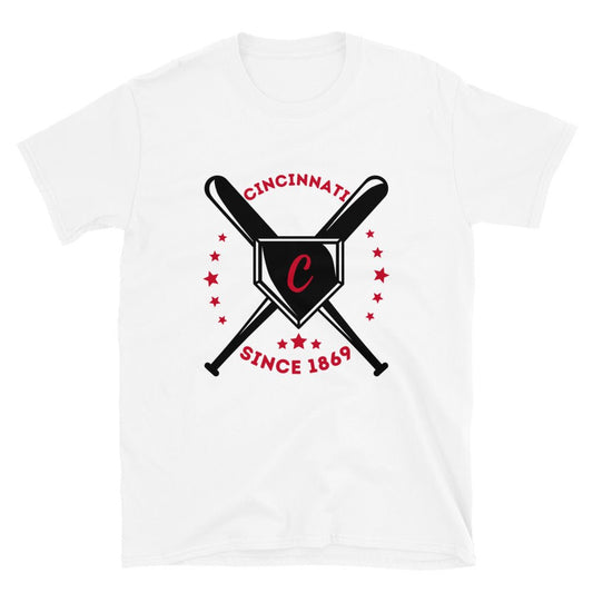 Cincinnati Baseball Short - Sleeve Unisex T-Shirt - Gathered Threds Cincy - 