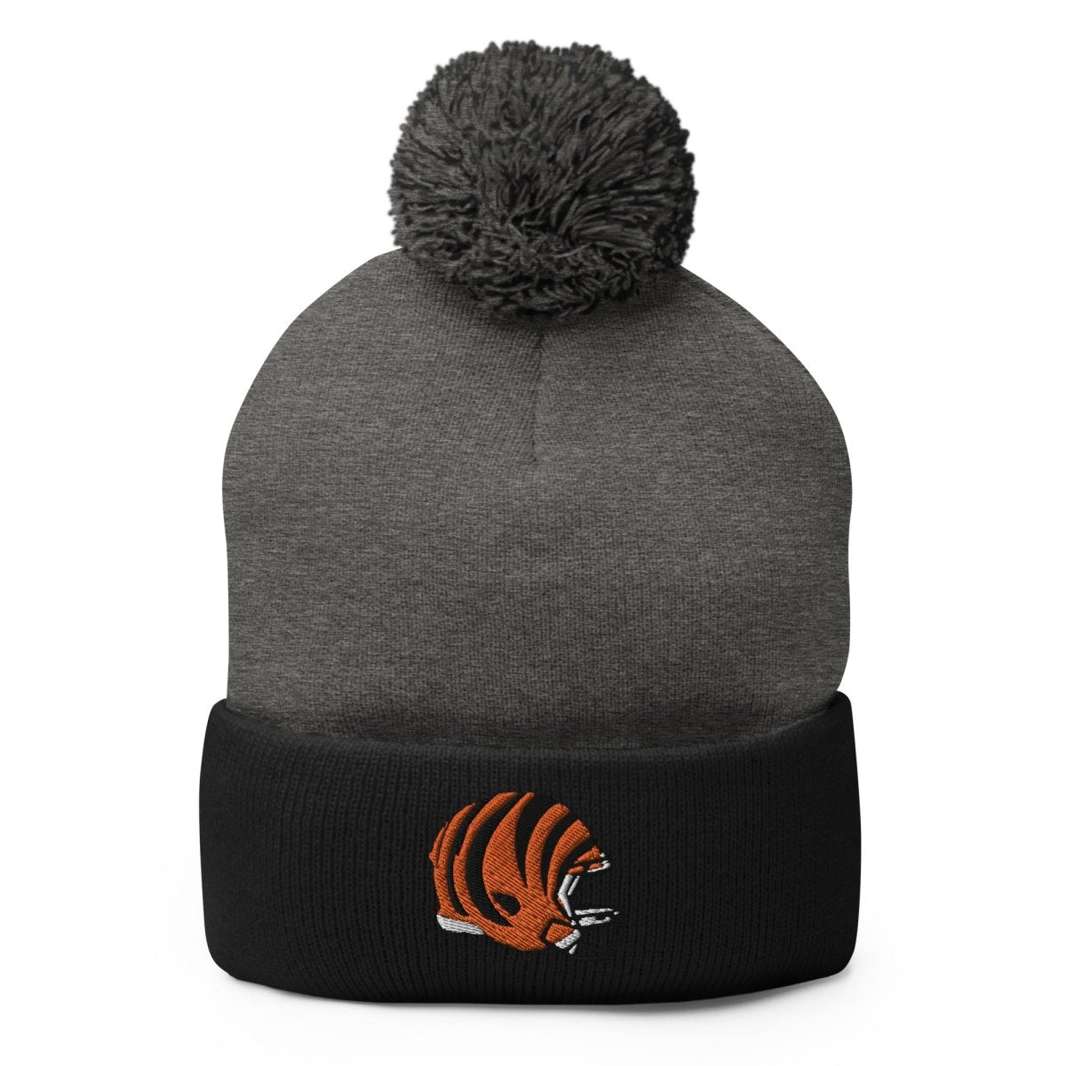 Cincinnati Bengals Helmet Pom - Pom Beanie - Gathered Threds Cincy - 