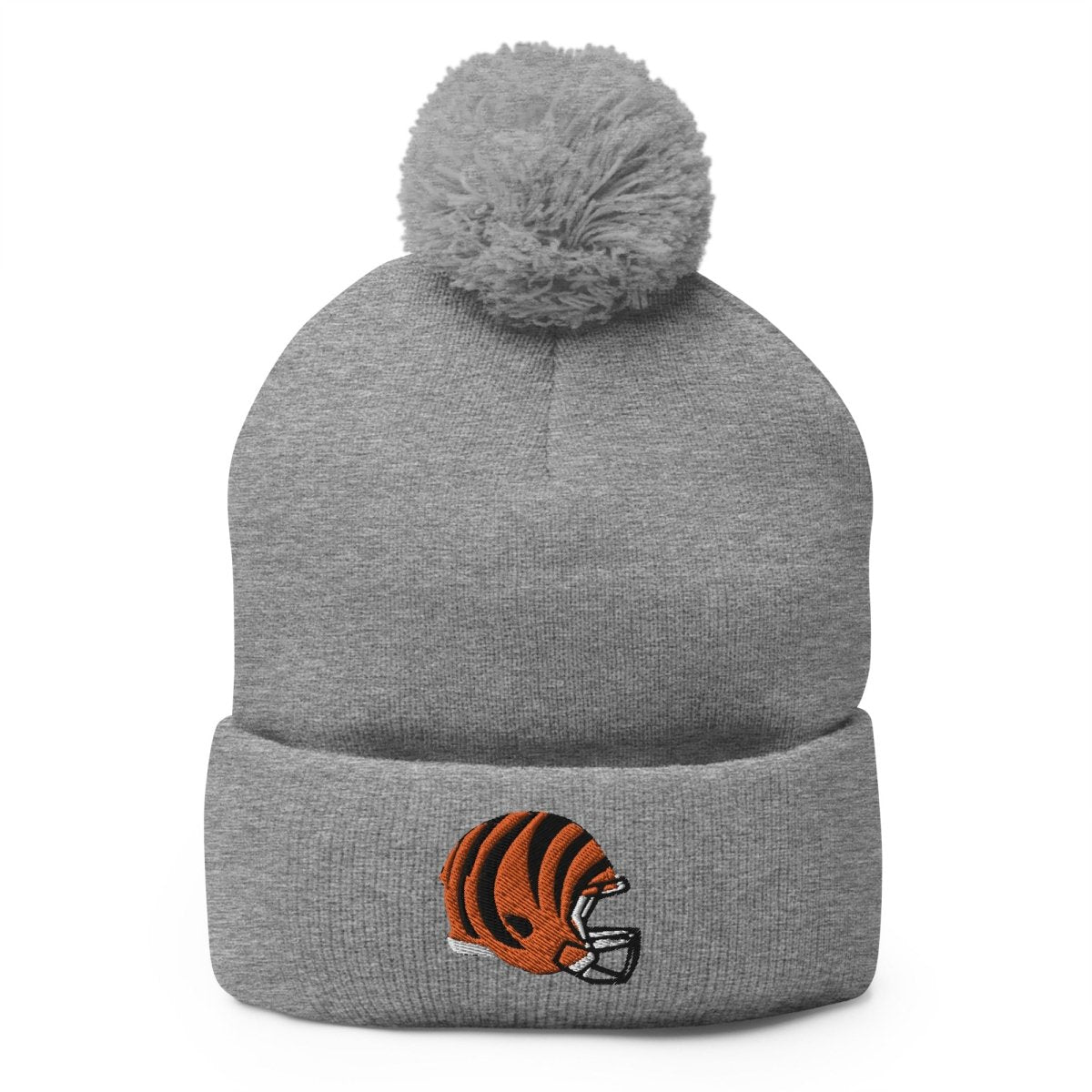 Cincinnati Bengals Helmet Pom - Pom Beanie - Gathered Threds Cincy - 