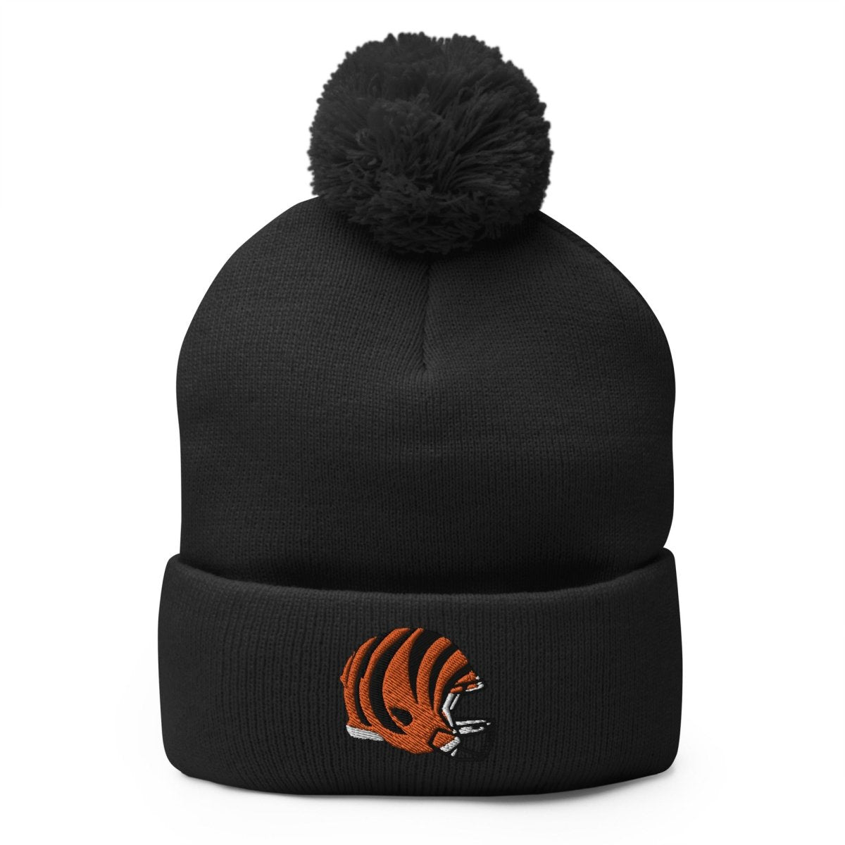 Cincinnati Bengals Helmet Pom - Pom Beanie - Gathered Threds Cincy - 