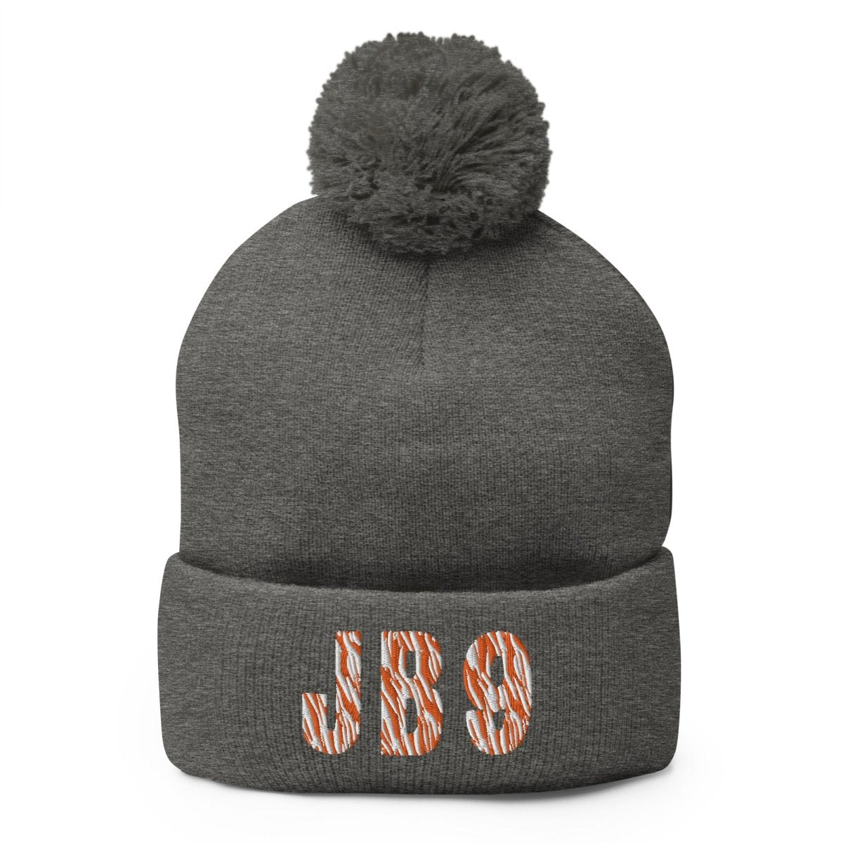 Cincinnati Bengals Joe Burrow JB 9 Pom - Pom Beanie - Gathered Threds Cincy - 