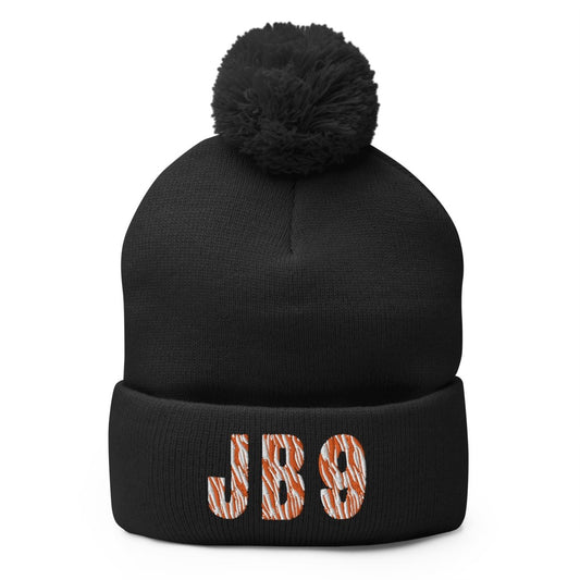 Cincinnati Bengals Joe Burrow JB 9 Pom - Pom Beanie - Gathered Threds Cincy - 