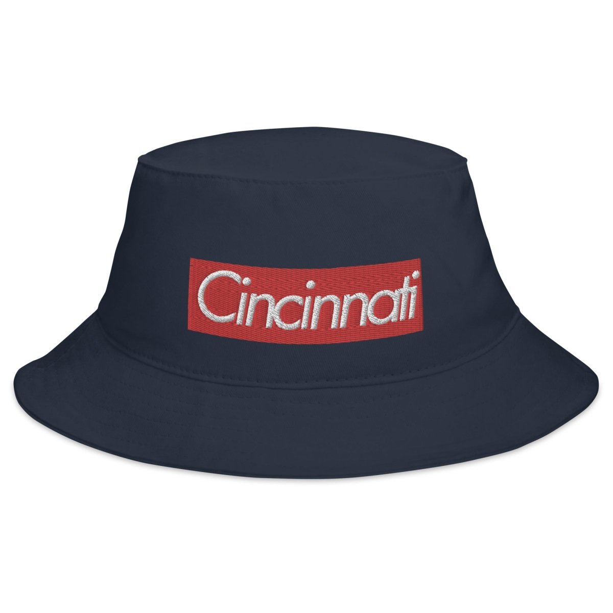 Cincinnati &quot;Supreme&quot; Font Cincinnati Reds Bucket Hat - Gathered Threds Cincy - 