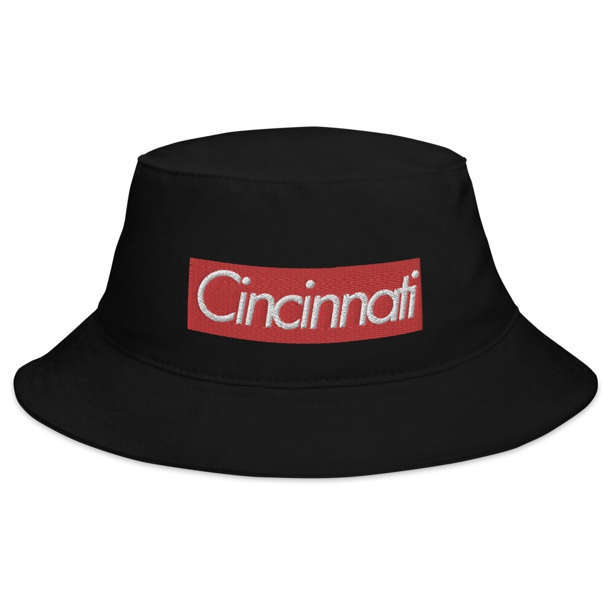 Cincinnati &quot;Supreme&quot; Font Cincinnati Reds Bucket Hat - Gathered Threds Cincy - 