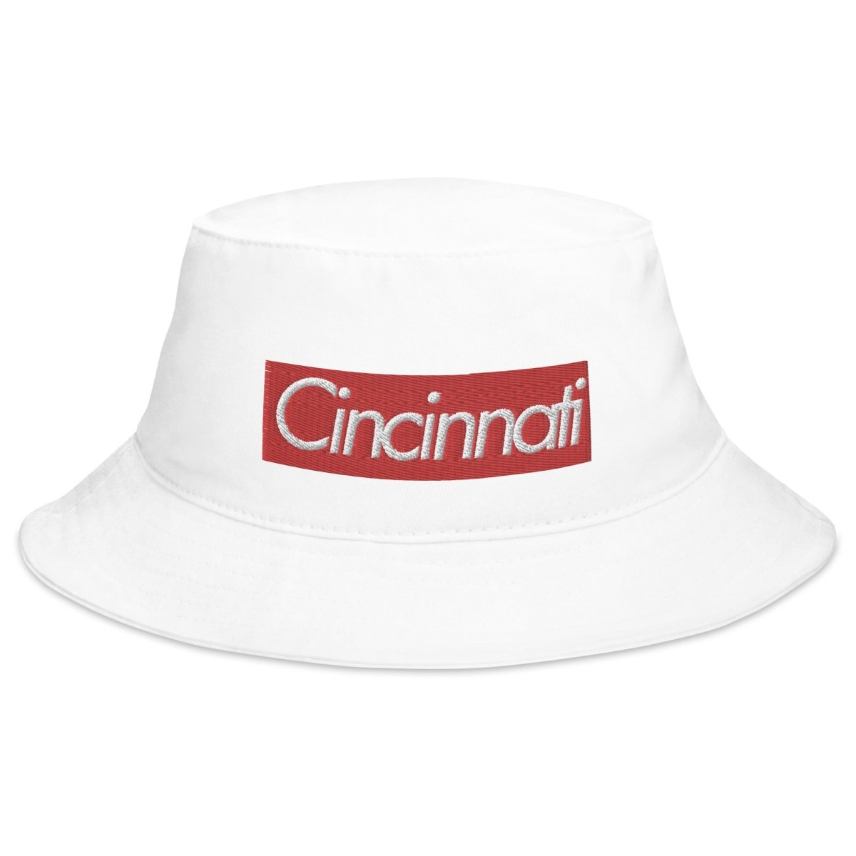 Cincinnati &quot;Supreme&quot; Font Cincinnati Reds Bucket Hat - Gathered Threds Cincy - 