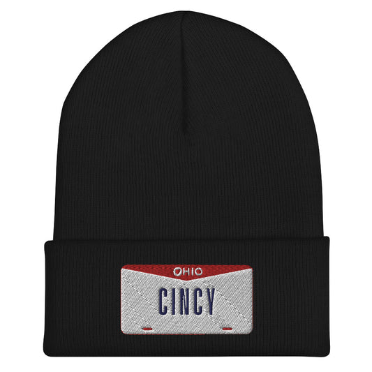 Cincy Ohio License Plate Cuffed Beanie