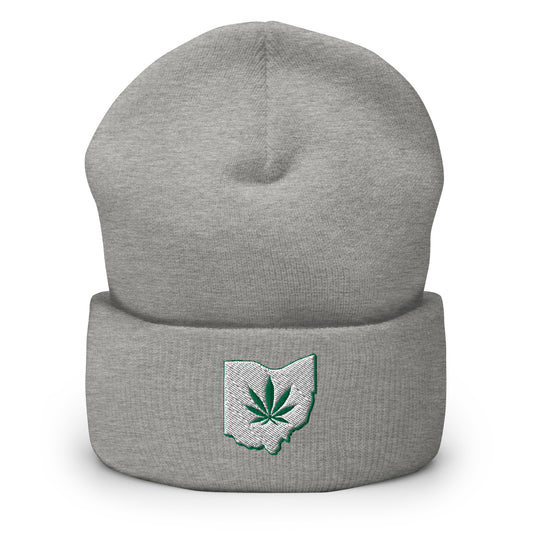 Ohio Marijuana Weed Leaf Cuffed Beanie