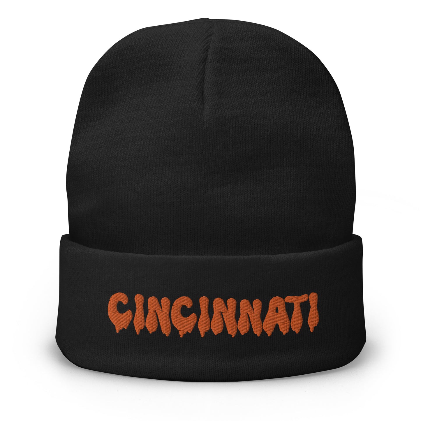 Melting Dripping Cincinnati Embroidered Beanie