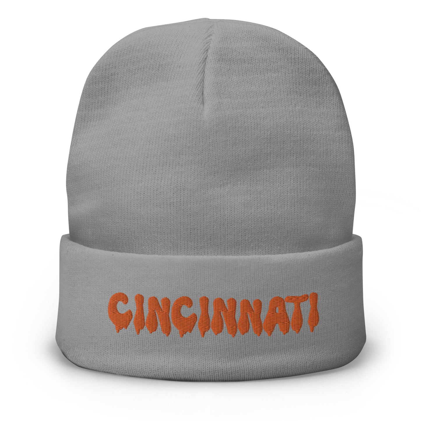 Melting Dripping Cincinnati Embroidered Beanie