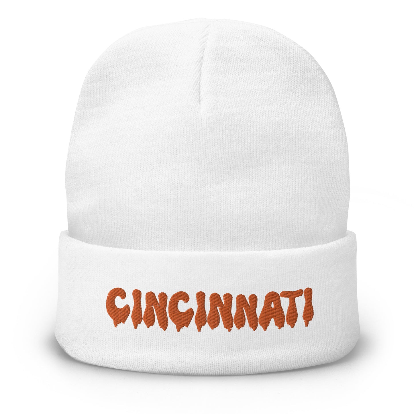 Melting Dripping Cincinnati Embroidered Beanie