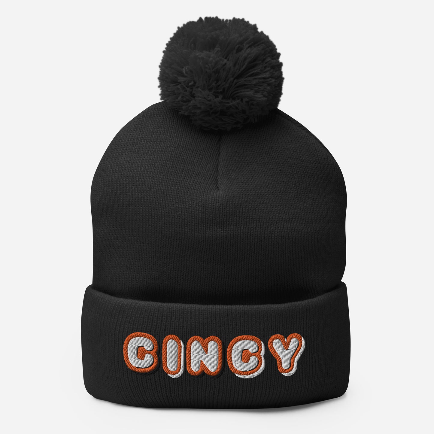 Cincinnati Cincy Puff Letters Pom-Pom Beanie