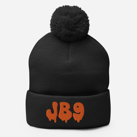 Melting Dripping JB 9 Joe Burrow Cincinnati Bengals Pom-Pom Beanie