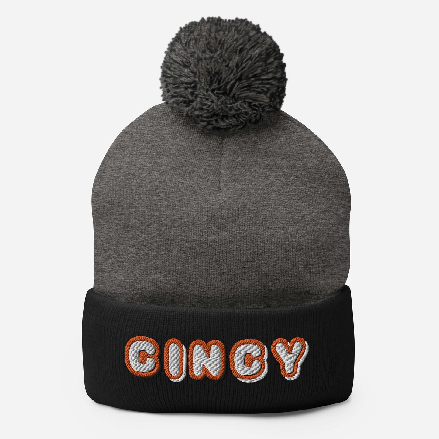 Cincinnati Cincy Puff Letters Pom-Pom Beanie