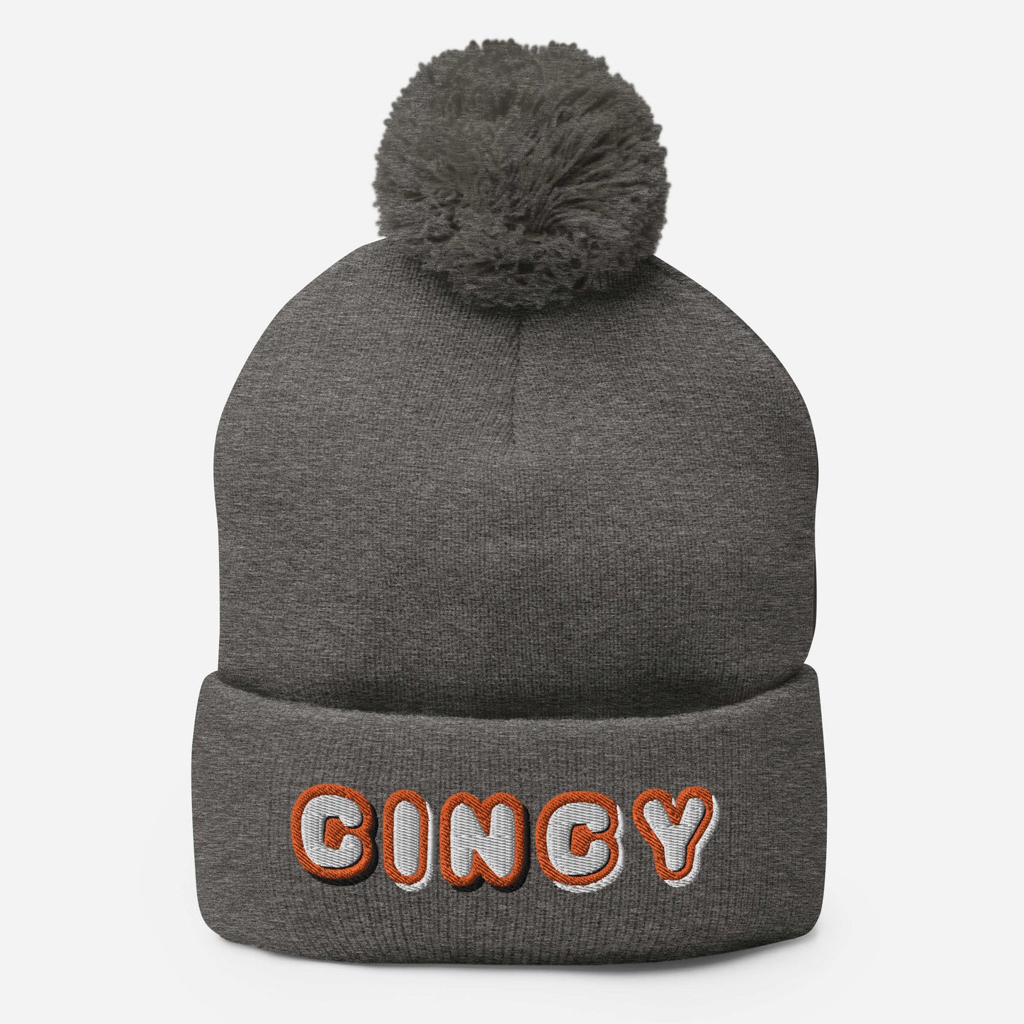 Cincinnati Cincy Puff Letters Pom-Pom Beanie