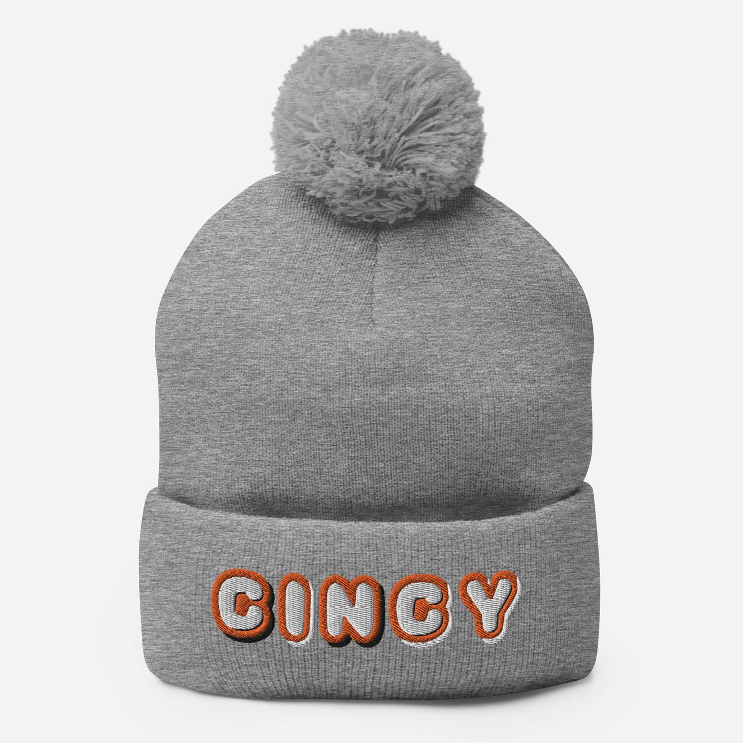 Cincinnati Cincy Puff Letters Pom-Pom Beanie