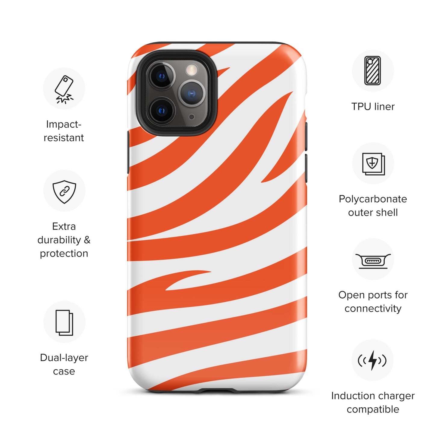 Orange Tiger Stripe Tough Case for iPhone®