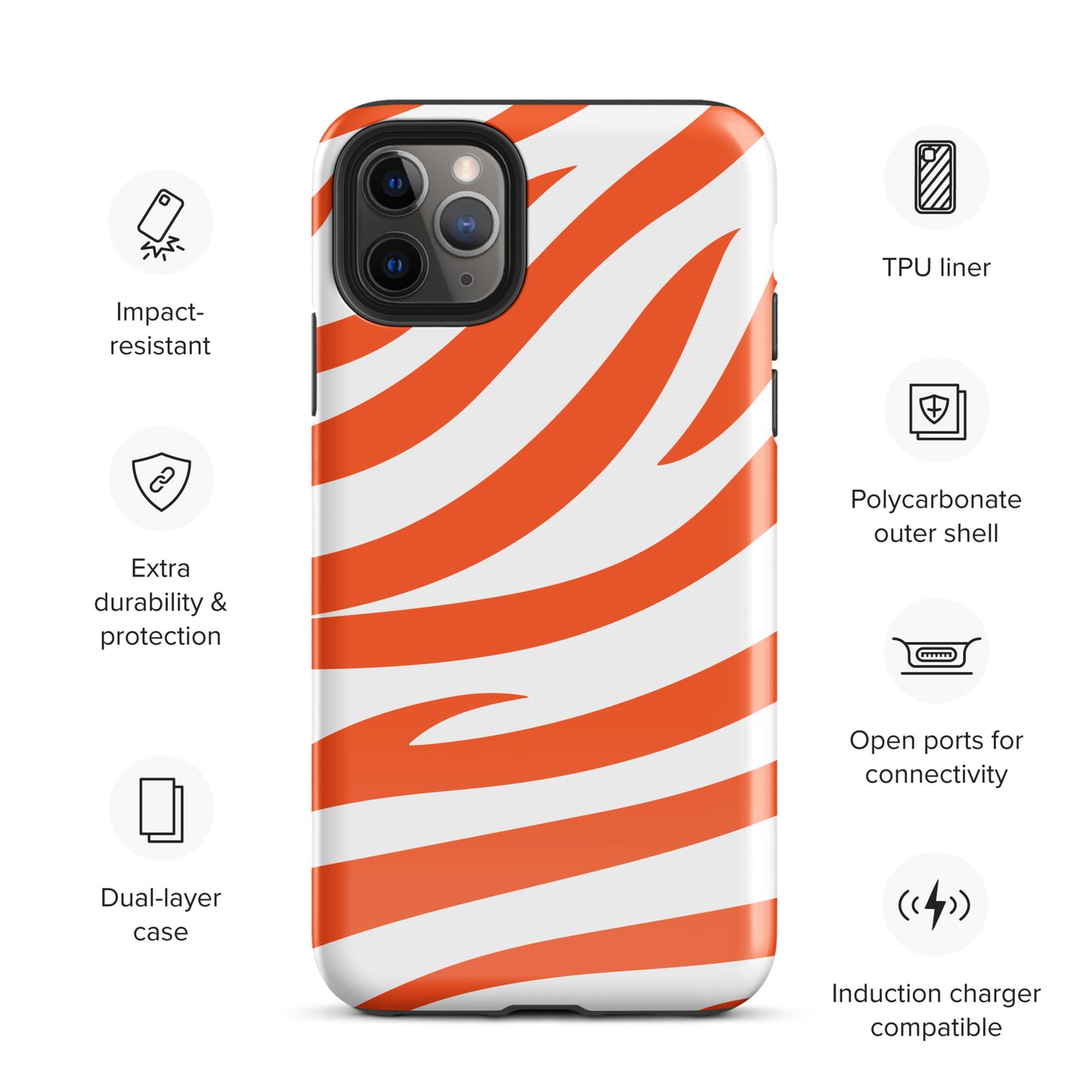 Orange Tiger Stripe Tough Case for iPhone®