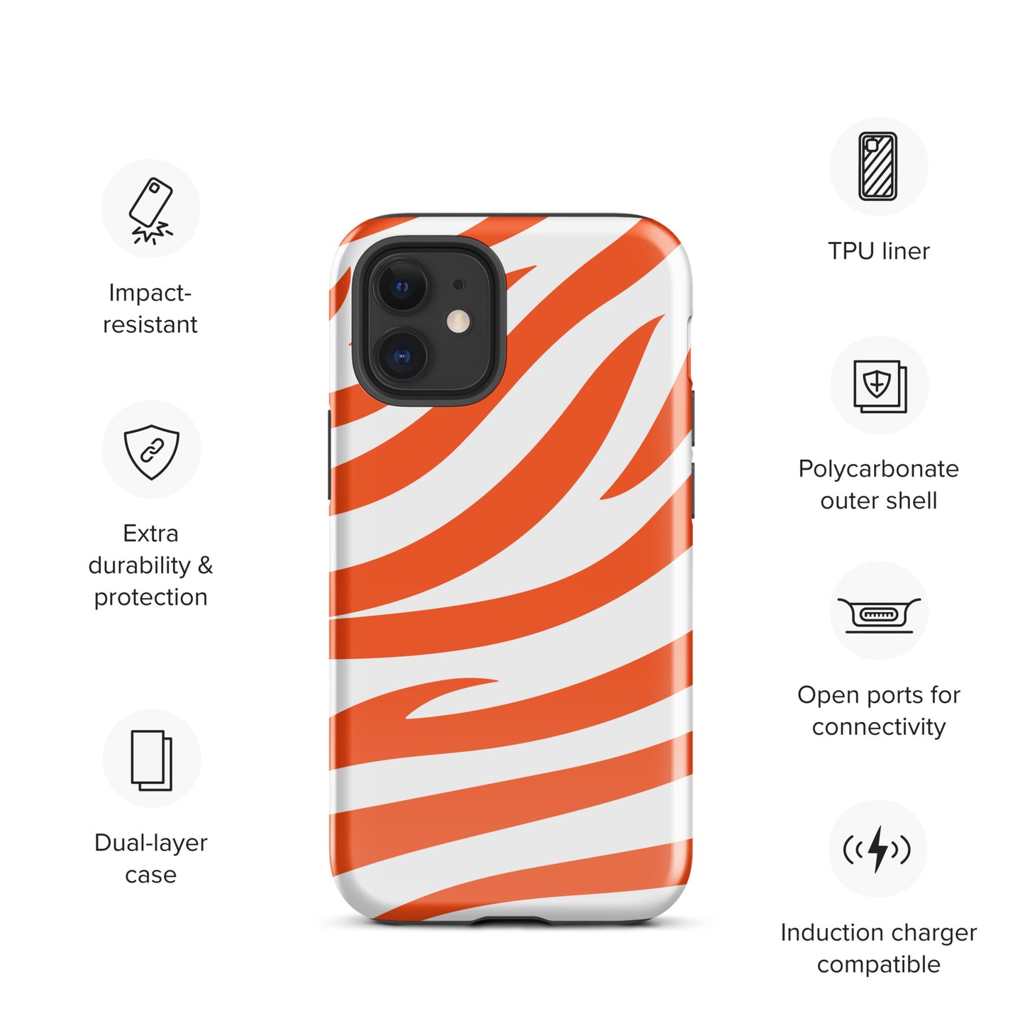 Orange Tiger Stripe Tough Case for iPhone®