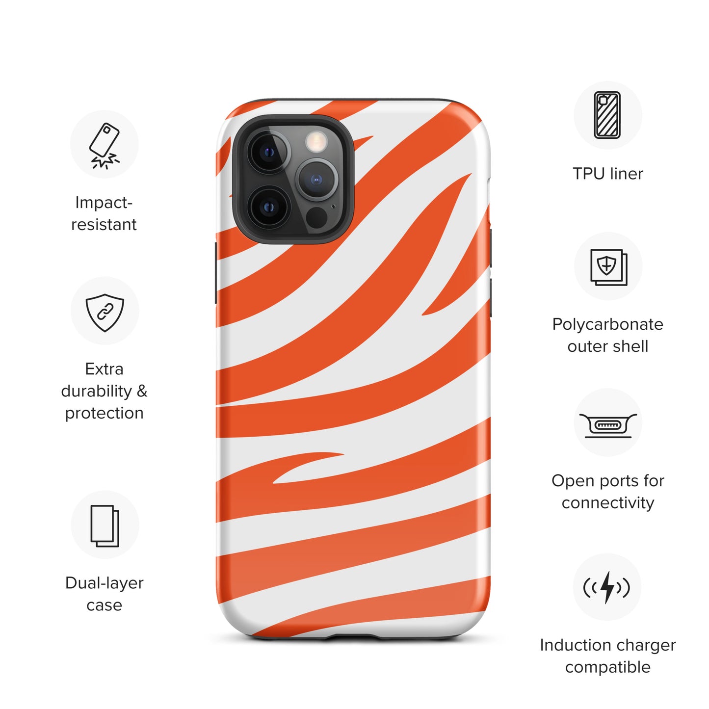 Orange Tiger Stripe Tough Case for iPhone®