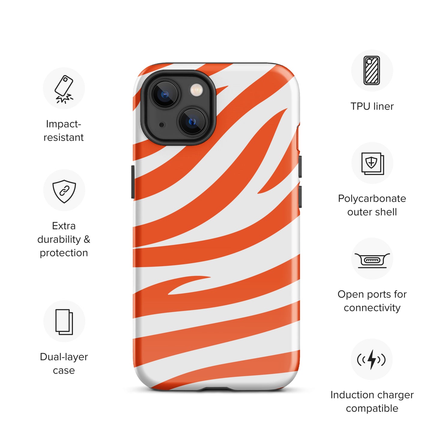 Orange Tiger Stripe Tough Case for iPhone®