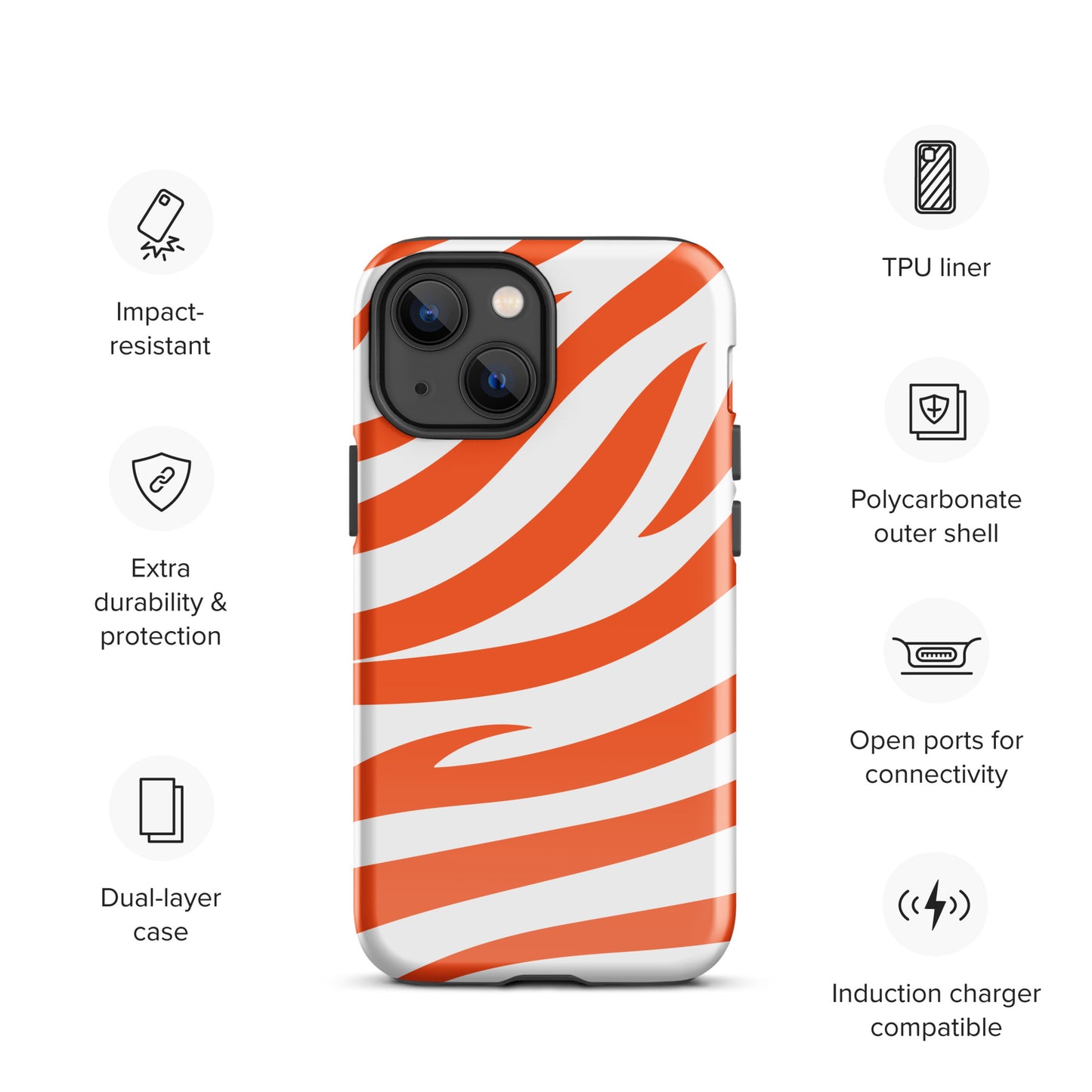 Orange Tiger Stripe Tough Case for iPhone®