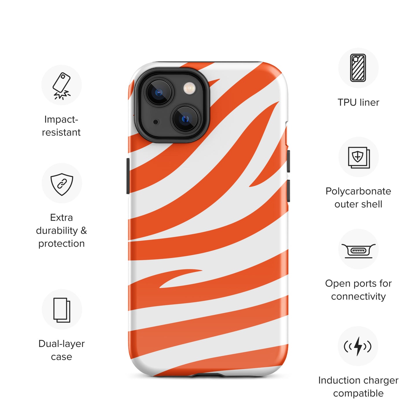 Orange Tiger Stripe Tough Case for iPhone®