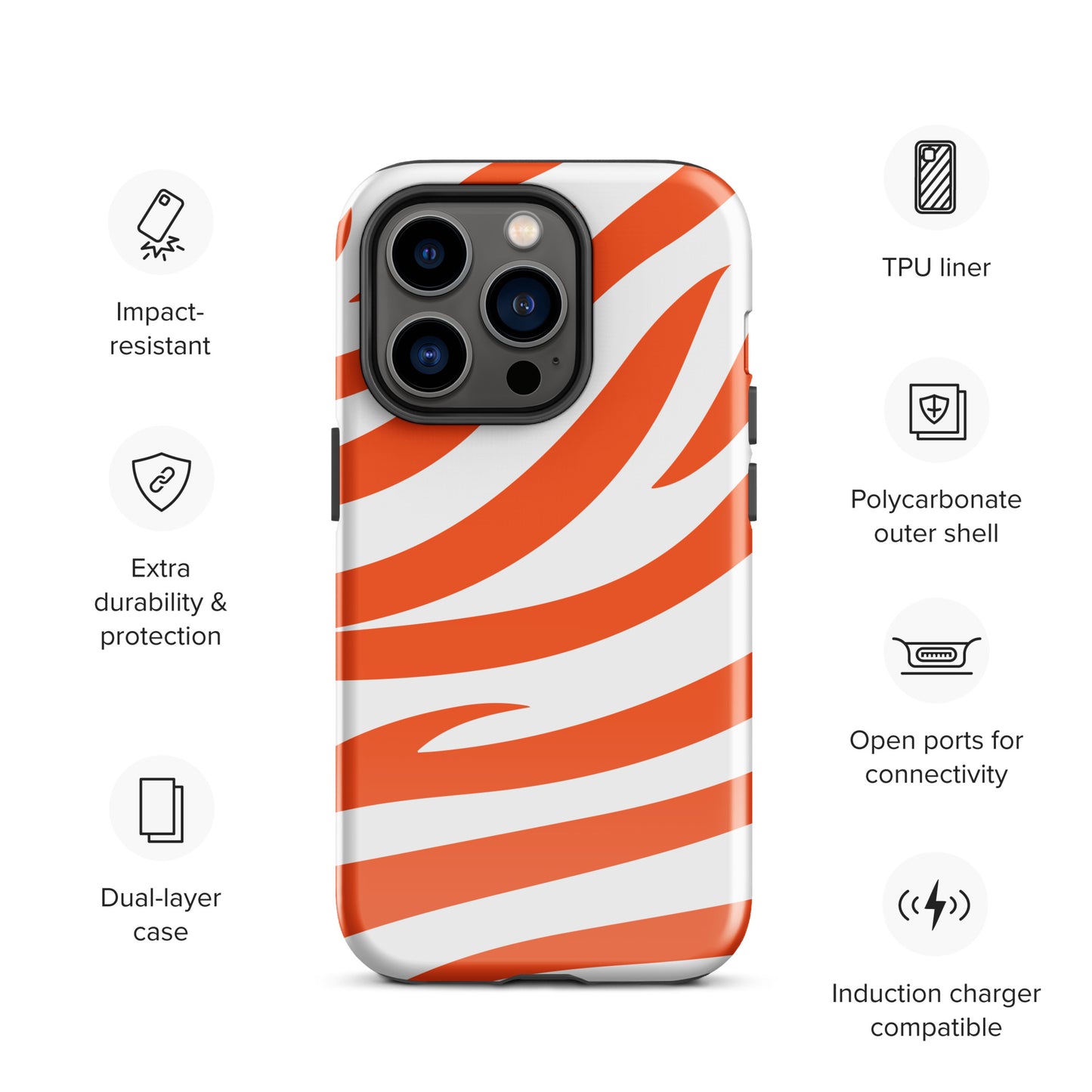 Orange Tiger Stripe Tough Case for iPhone®