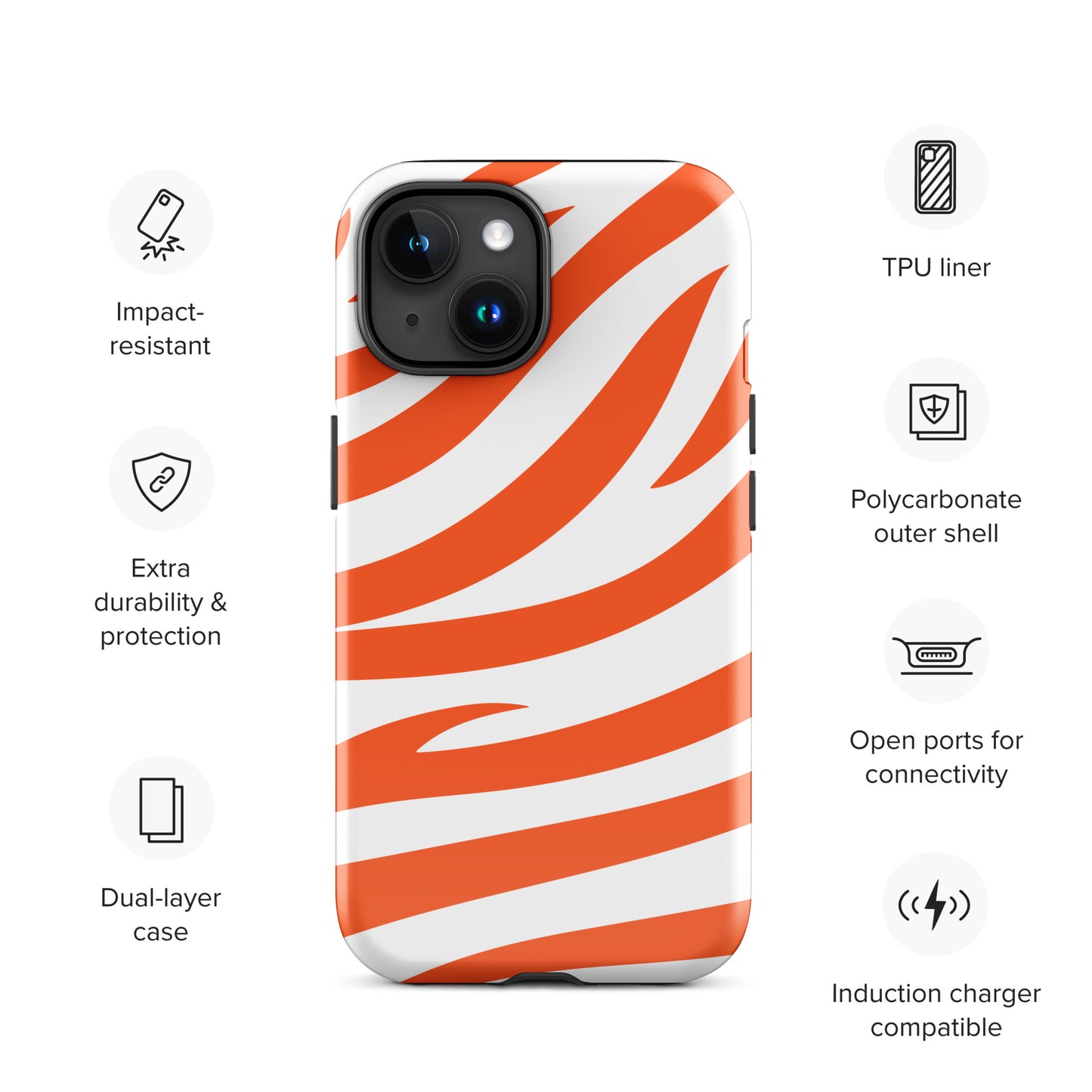 Orange Tiger Stripe Tough Case for iPhone®