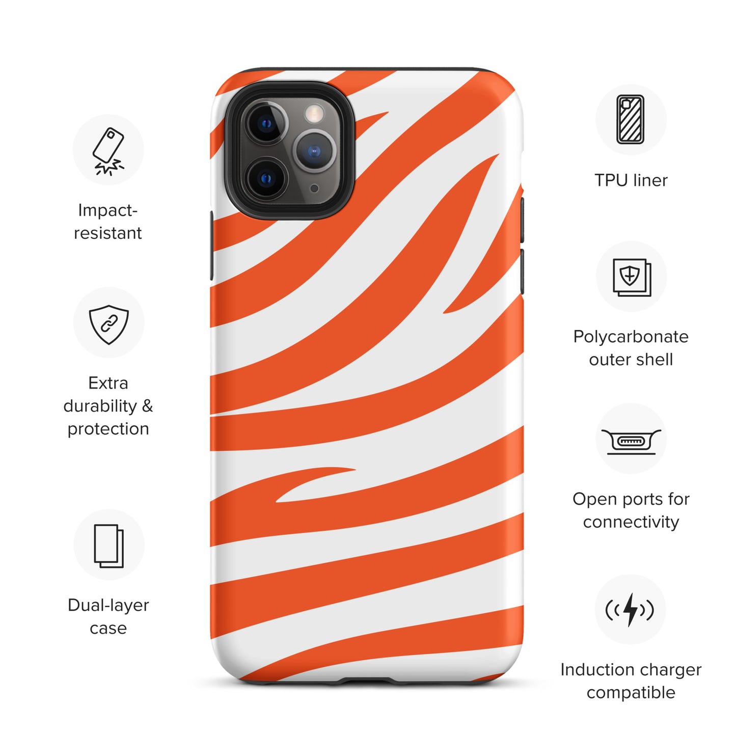 Orange Tiger Stripe Tough Case for iPhone®