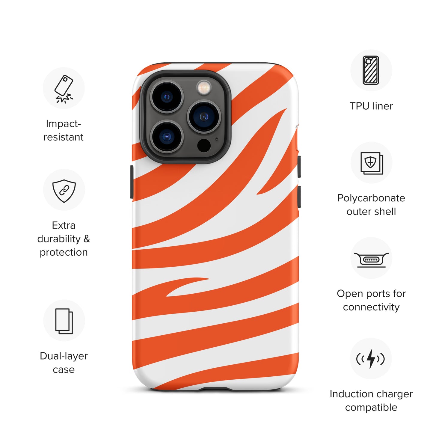 Orange Tiger Stripe Tough Case for iPhone®