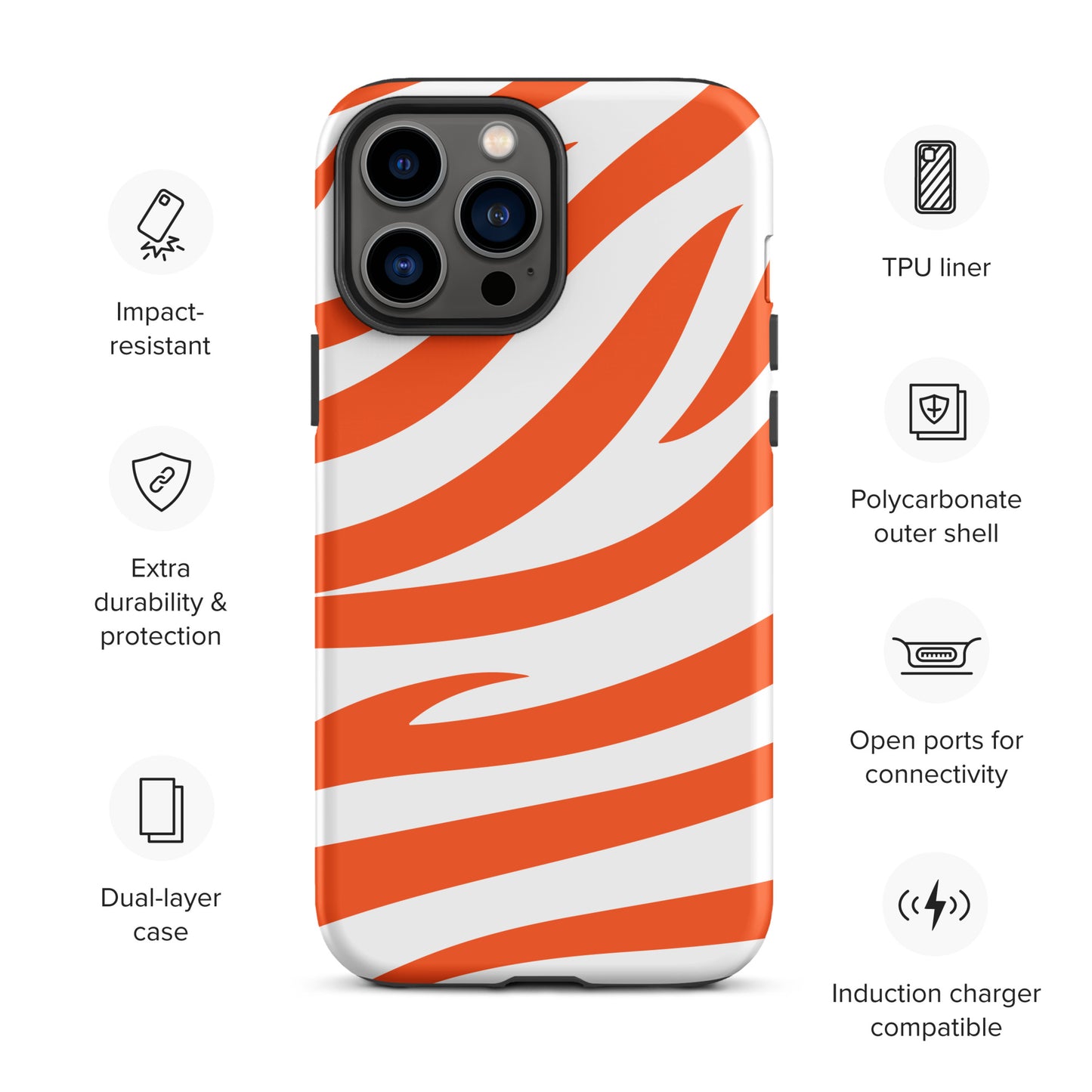 Orange Tiger Stripe Tough Case for iPhone®