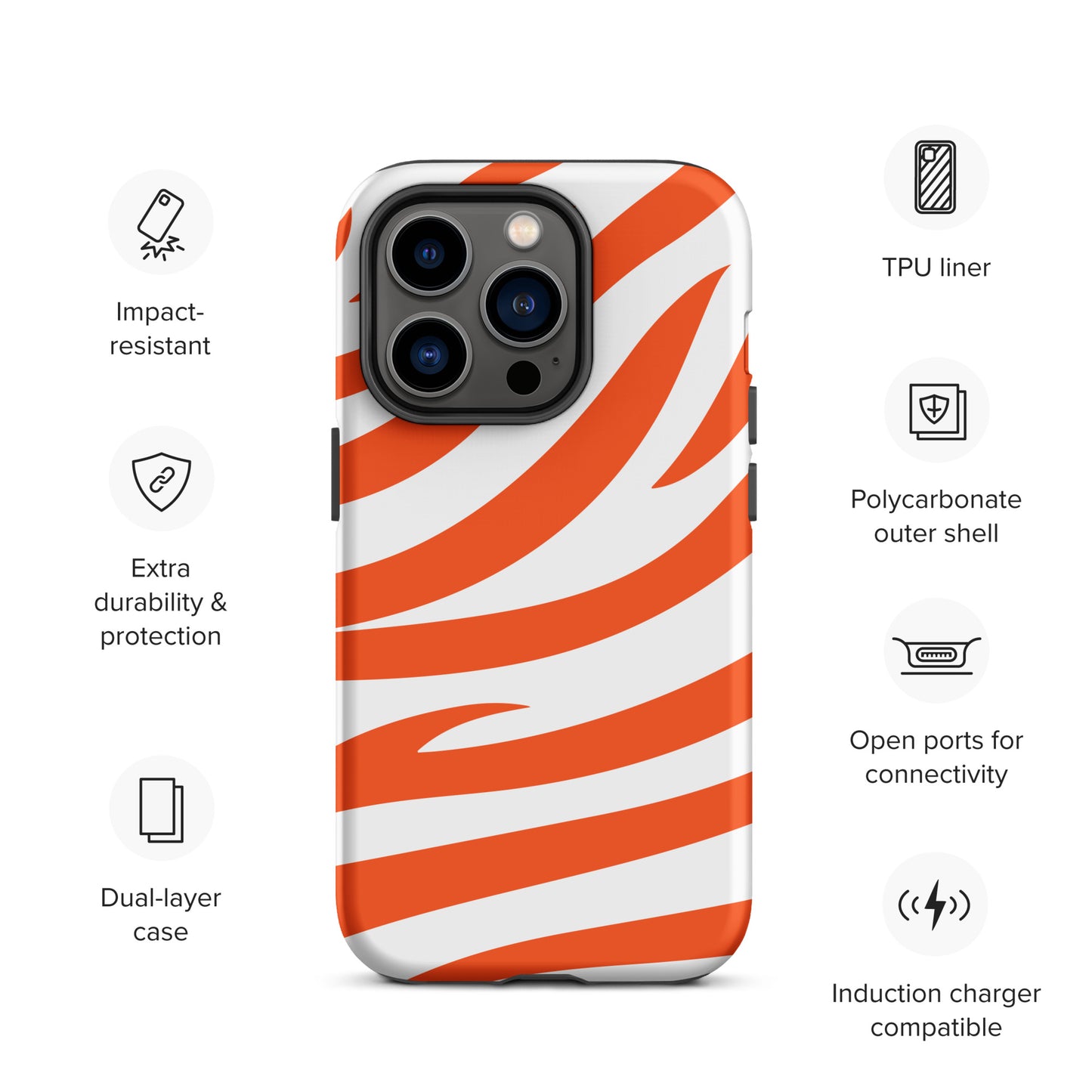 Orange Tiger Stripe Tough Case for iPhone®