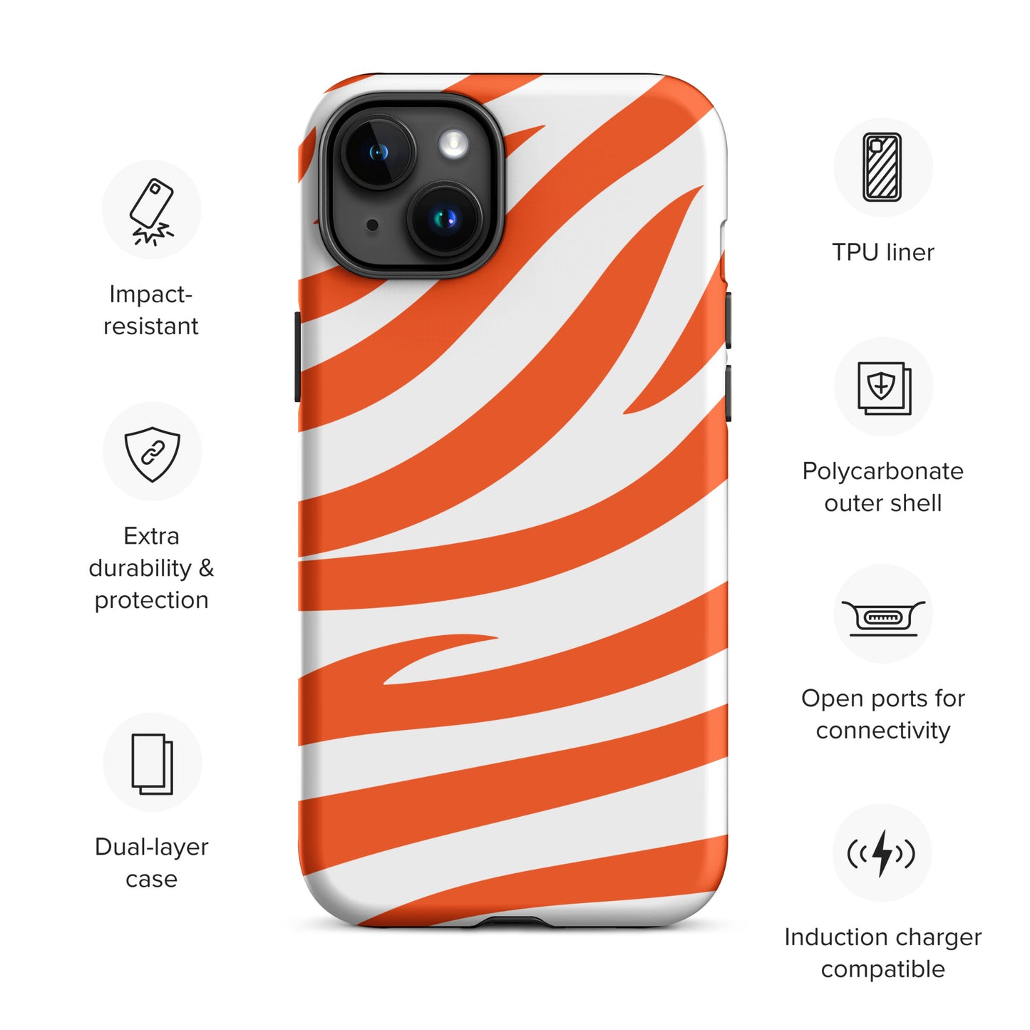 Orange Tiger Stripe Tough Case for iPhone®