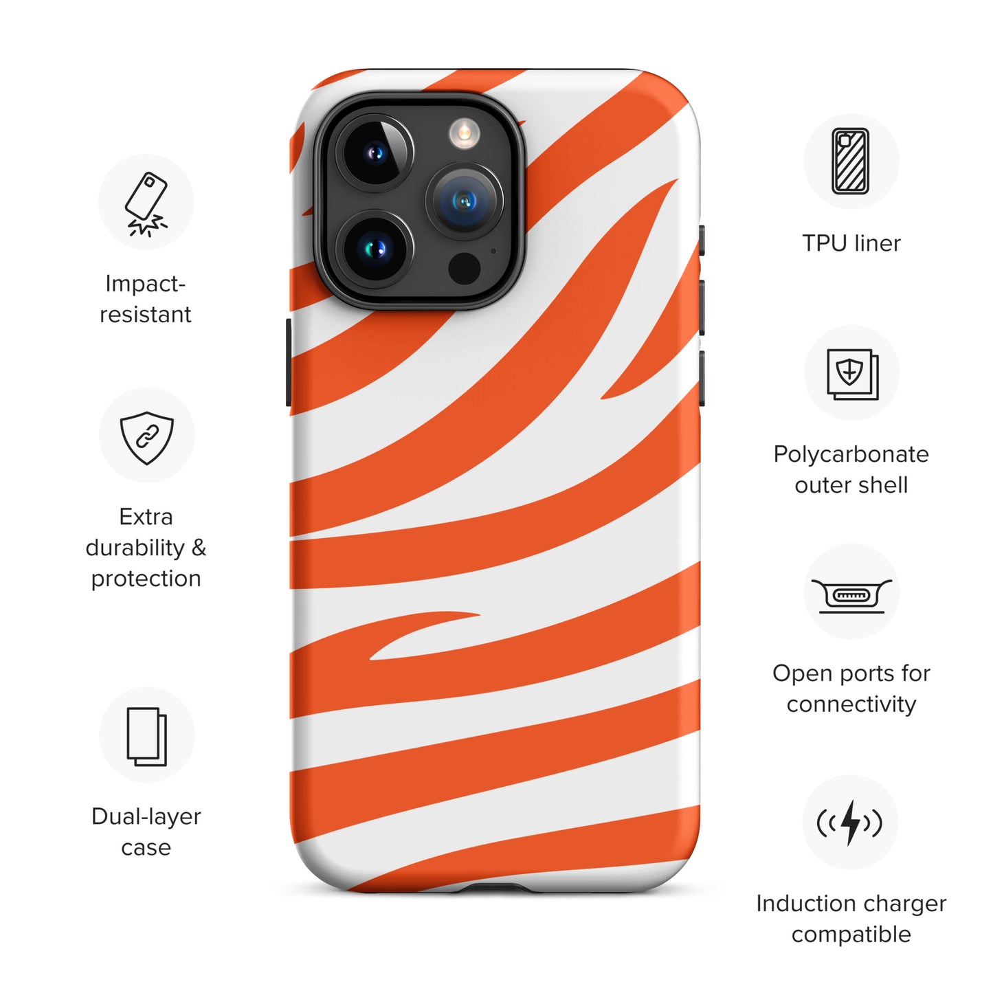 Orange Tiger Stripe Tough Case for iPhone®