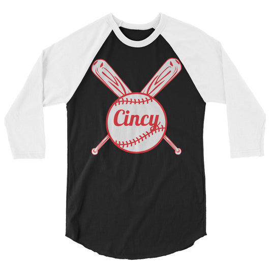 Cincy Cincinnati Reds Baseball 3/4 Sleeve Shirt